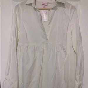 White maternity blouse